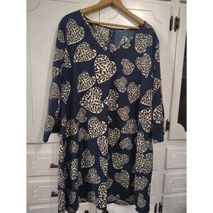 Emery Rose Women’s 2XL Colorful Short Sleeve Top Leopard Print